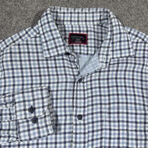 Untuckit Soligo Slim Fit Blue Plaid Shirt Men’s Small